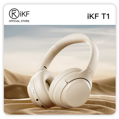 iKF T1 Kabelloser Bluetooth-Kopfhörer (Over-Ear) mit 3,5-mm-AUX-Eingang, kabelgebundenem Headset, tiefem Bass, Stereoklang, 50 Stunden Wiedergabezeit, integriertem Mikrofon, kompatibel mit iOS und Android