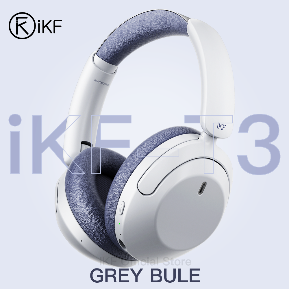 iKF T3 Wireless Over Ear Active Noise Cancellation Headphone with Mic,