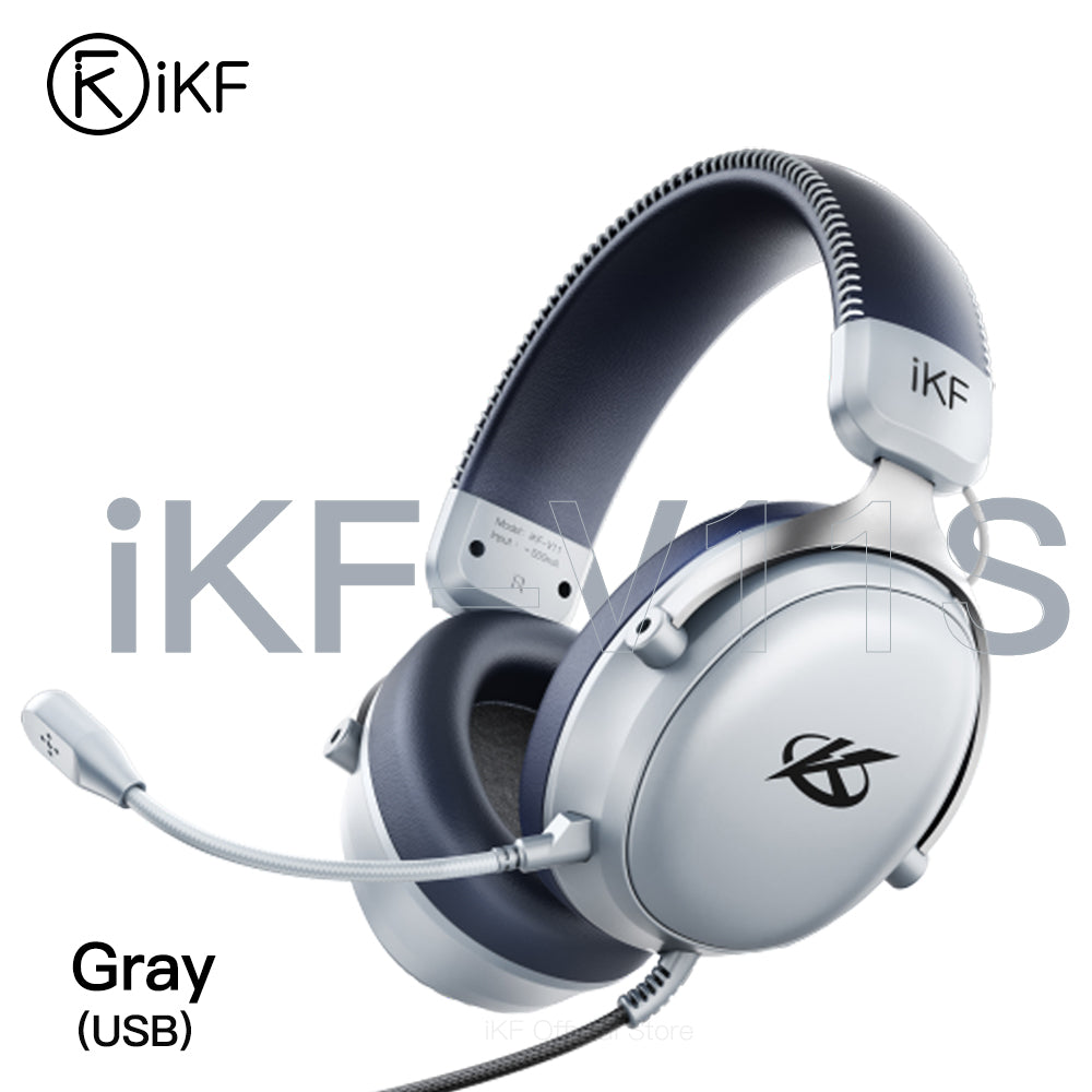 iKF V11S Wired Headphones Gaming Headset 7.1 Surround Sound Effect 3.5mm and USB for iOS/Android PC