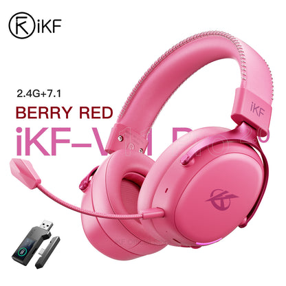 iKF V11 Pro 2.0 Wireless 2.4G Bluetooth Headphones Gaming Wired Headset Esports
