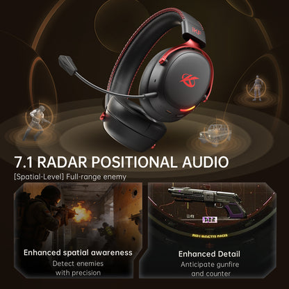 iKF V11 Pro 2.0 Wireless 2.4G Bluetooth Headphones Gaming Wired Headset Esports