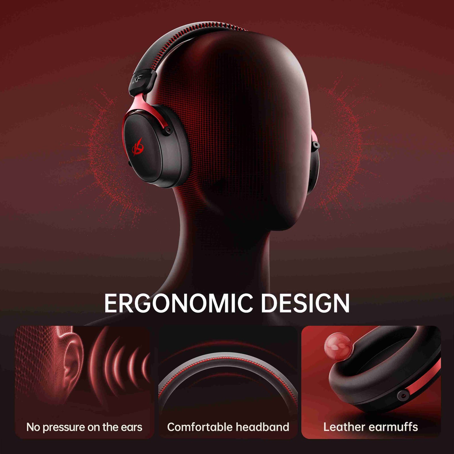 iKF V11S Wired Headphones Gaming Headset 7.1 Surround Sound Effect 3.5mm and USB for iOS/Android PC