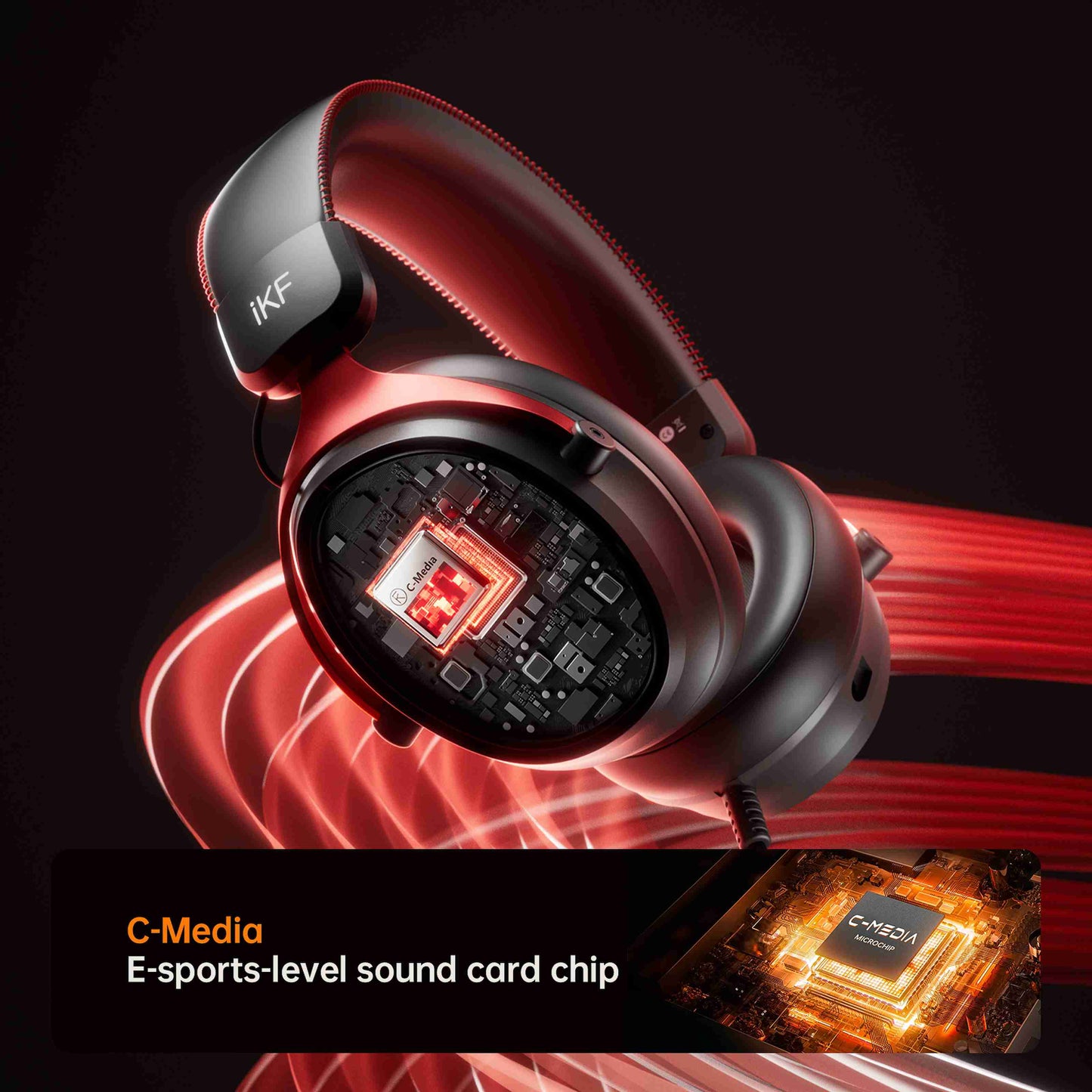 iKF V11S  Wired Headphones Gaming Headset 7.1 Surround Sound Effect 3.5mm and USB for iOS/Android PC