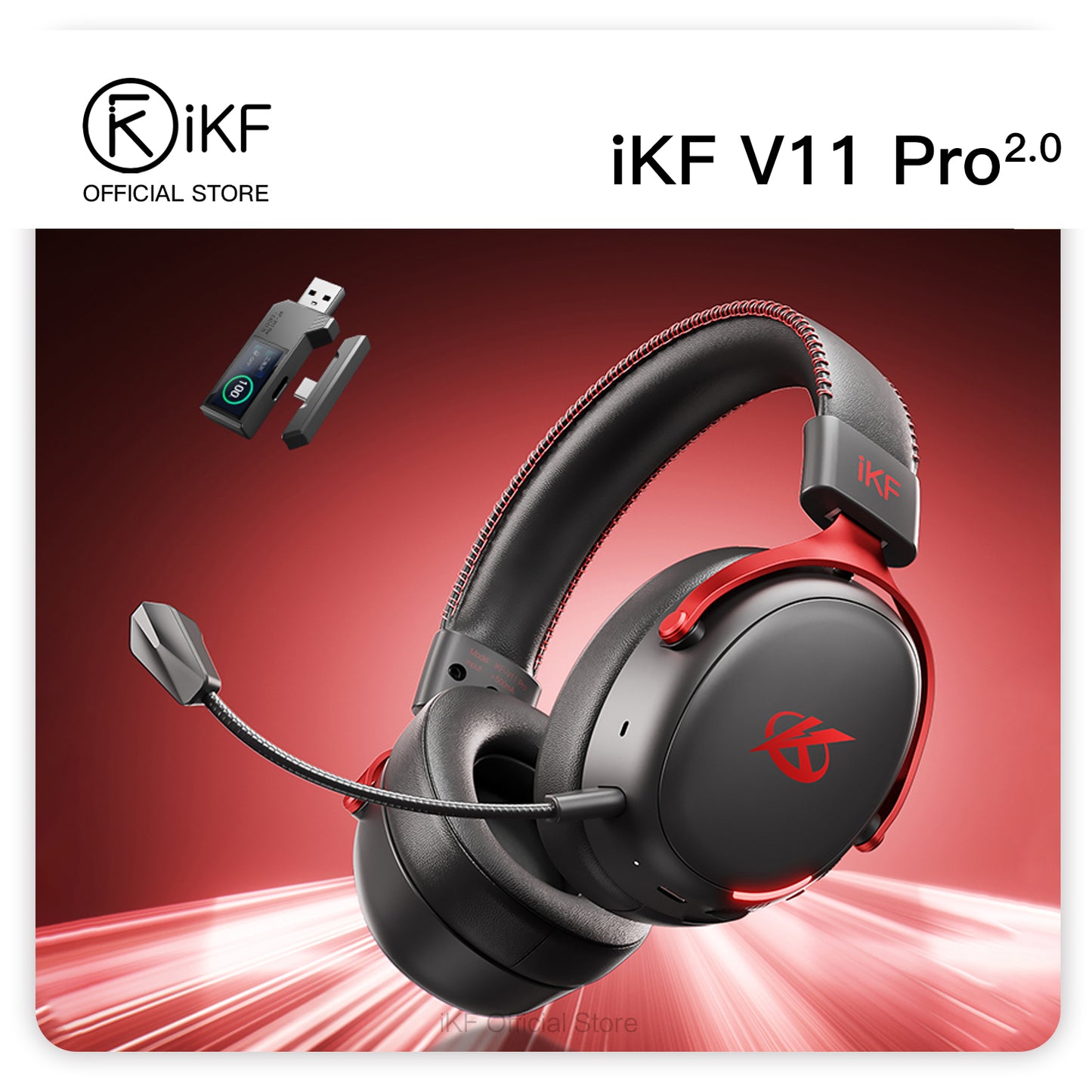 iKF V11 Pro 2.0 Wireless 2.4G Bluetooth Headphones Gaming Wired Headset Esports
