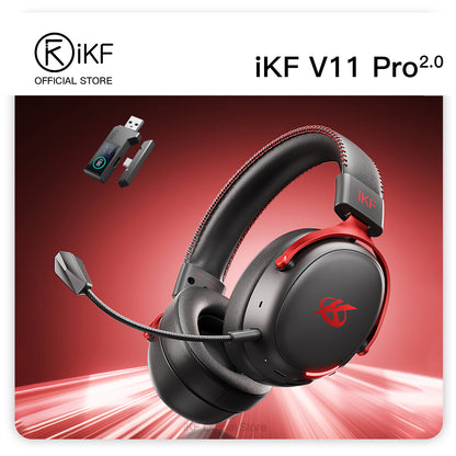 iKF V11 Pro 2.0 Wireless 2.4G Bluetooth Headphones Gaming Wired Headset Esports