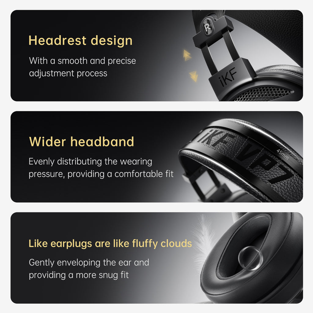 iKF VP7 Professional-grade closed-back monitoring headphones with independently developed acoustic technology