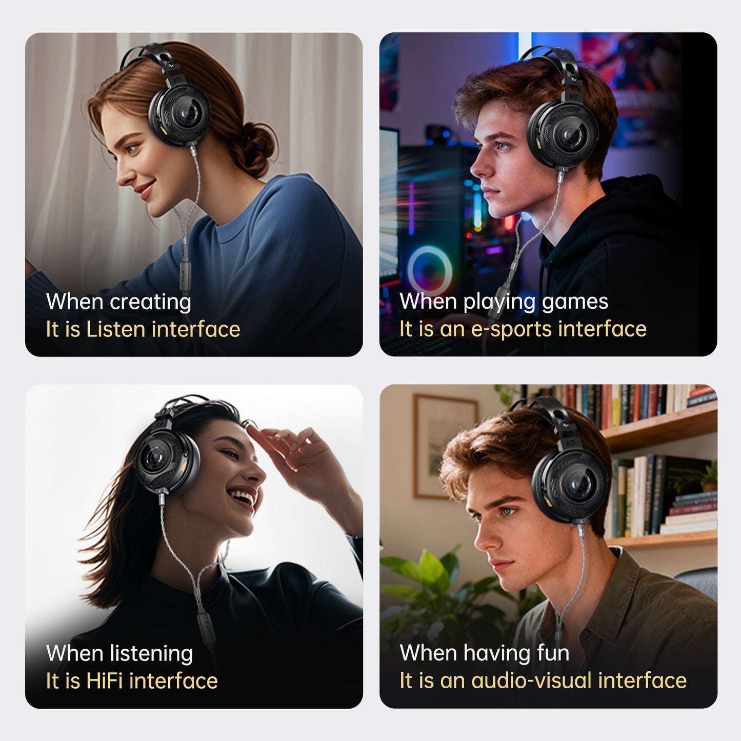 iKF-VP7 Professional-grade closed-back monitoring headphones with independently developed acoustic technology