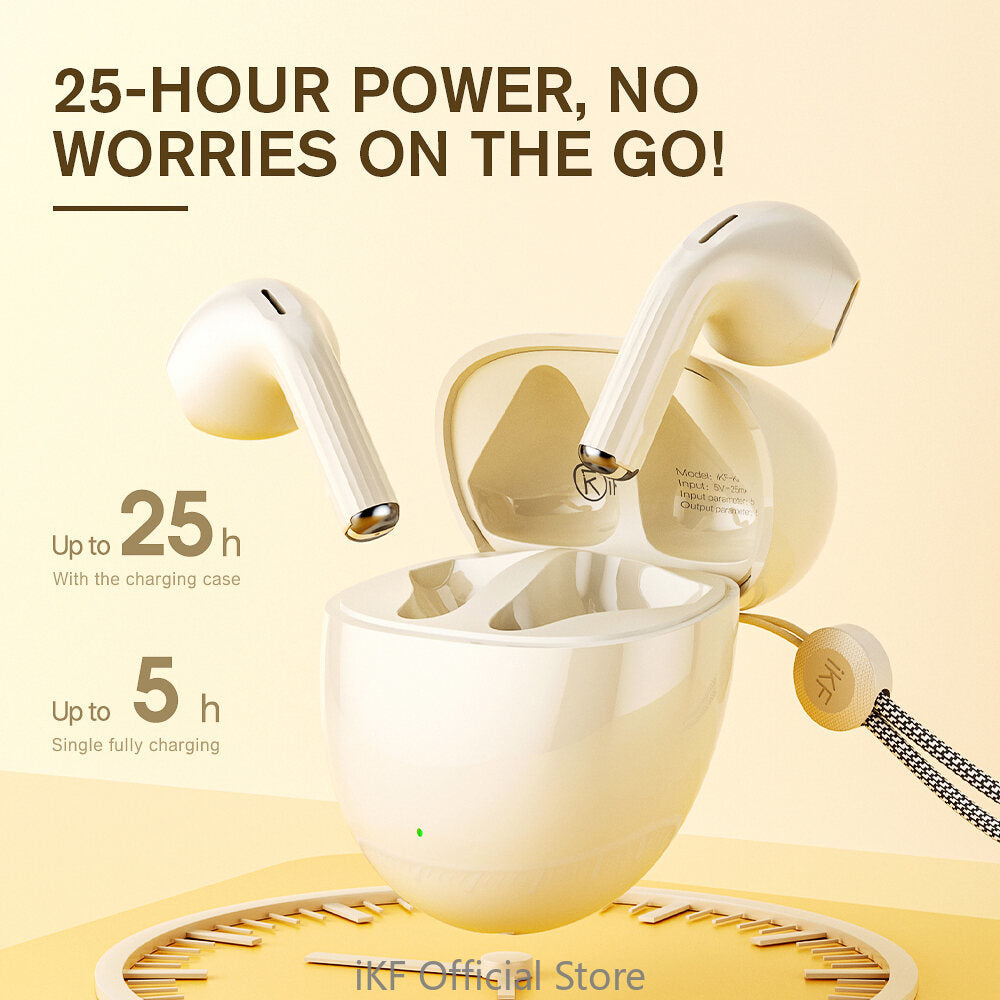 Auriculares inalámbricos iKF Kiwi Mini con Bluetooth, deportivos, con batería de 25 mAh y llamadas claras ENC. Auriculares semiinternos.