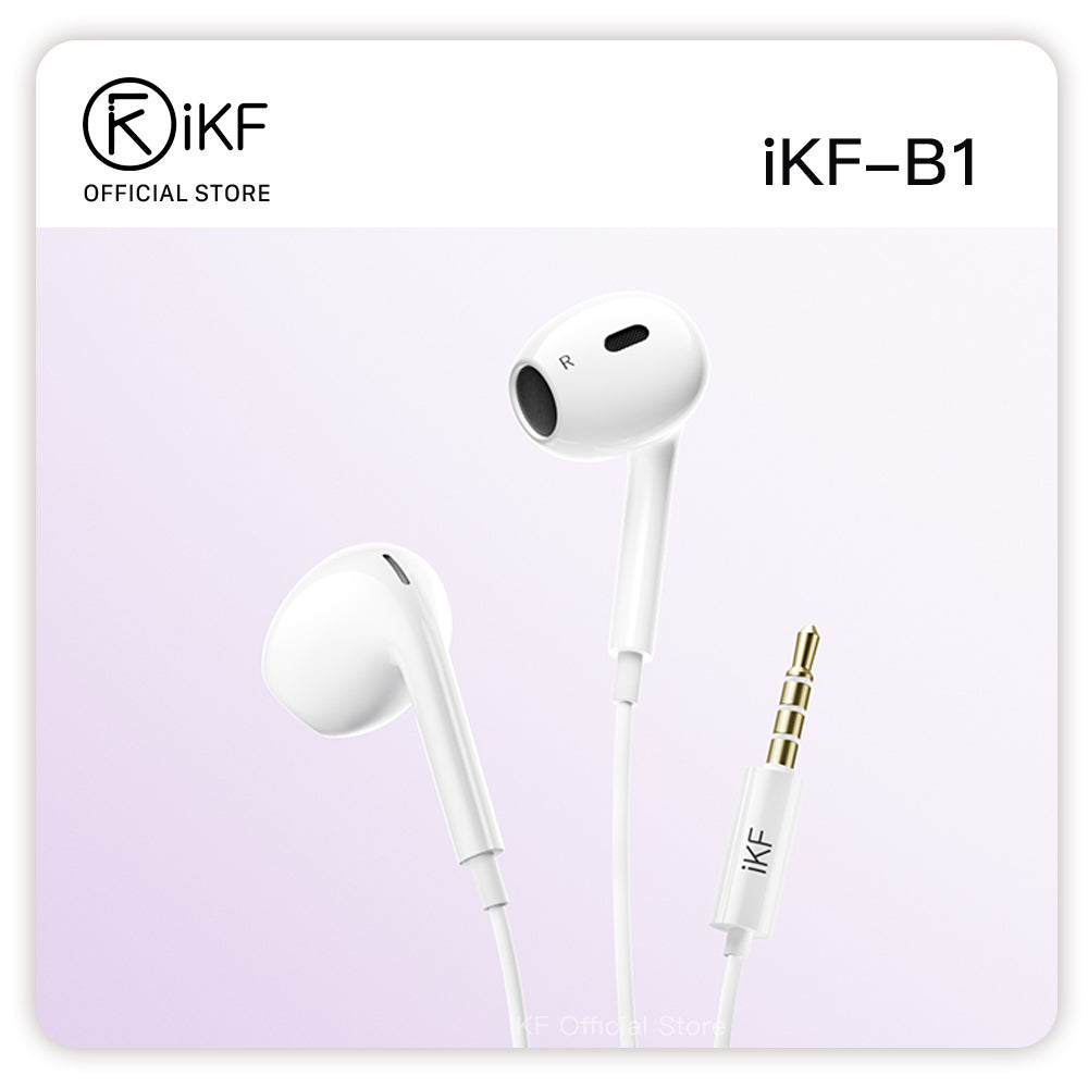 iKF-B1 Wired Earphones 3.5MM/Type-C Semi-in-Ear HiFi Sound Stereo  with For iOS /Android