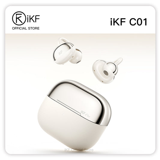 iKF C01 Open Ear Wireless Earbuds Bluetooth Earphones Stereo Sound Ear Clip 48H Battery Life IPX4 for Workout Travel