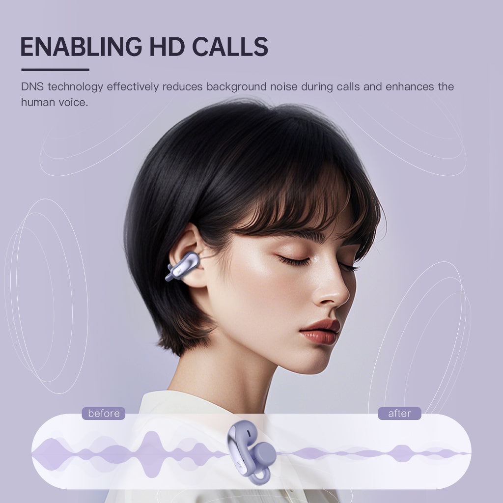 iKF C02 Open Ear Wireless Earbuds Bluetooth Ear Clip Leak Proof Sound For Sports 360 ° Spatial Sound Effect Earphones