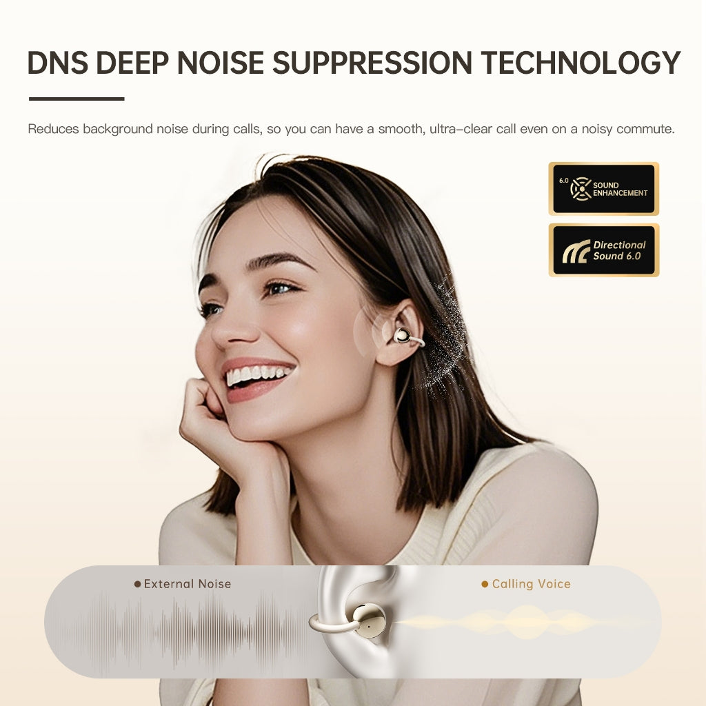 iKF C01 Open Ear Wireless Earbuds Bluetooth Earphones Stereo Sound Ear Clip 48H Battery Life IPX4 for Workout Travel