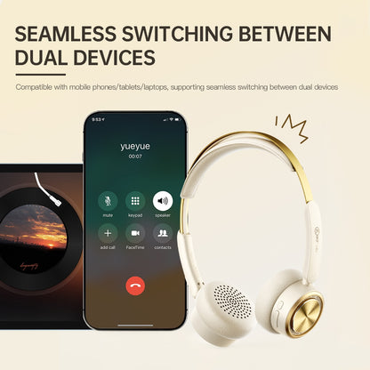 iKF R5 Retro Noise Cancelling Headphones, -35dB Hybrid ANC, 75H Playtime, Bluetooth 5.4, Spatial Audio, Low Latency Gaming Mode, Over-Ear Headphones with App & Dual Device Connection