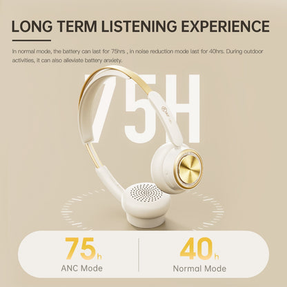 iKF R5 Retro Noise Cancelling Headphones, -35dB Hybrid ANC, 75H Playtime, Bluetooth 5.4, Spatial Audio, Low Latency Gaming Mode, Over-Ear Headphones with App & Dual Device Connection