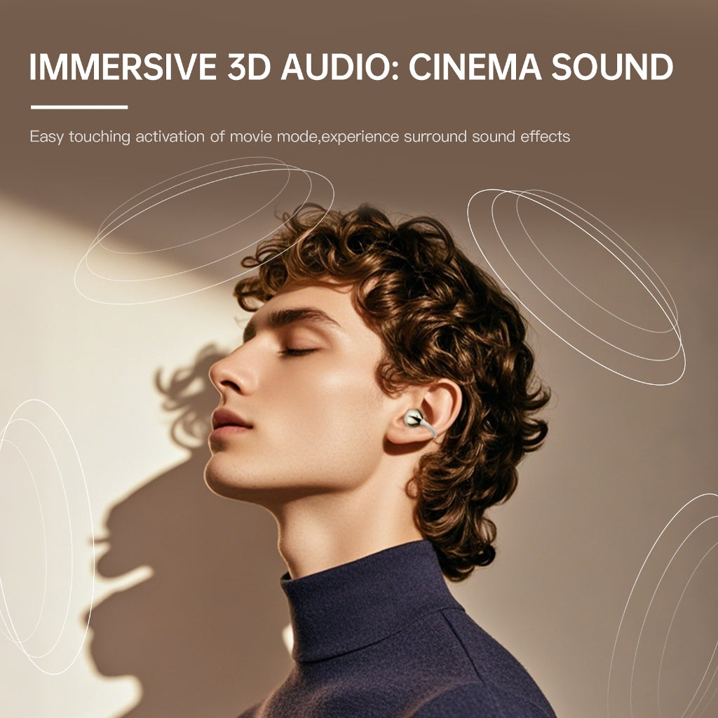 iKF Air Clip Wireless Bluetooth Earbuds Open Ear Earclip DS7.0 Leak Proof Stereo Sound For Sports/Workout iOS/Andriod