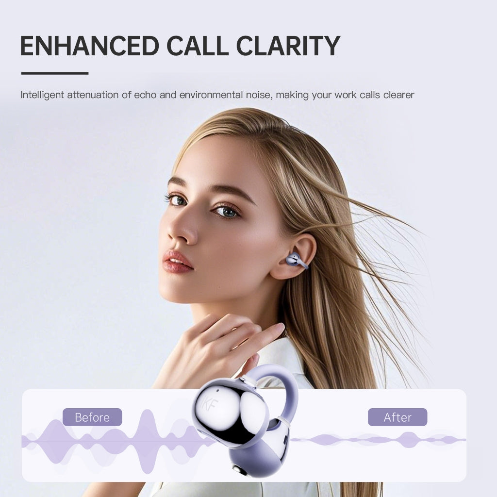 iKF Air Clip Wireless Bluetooth Earbuds Open Ear Earclip DS7.0 Leak Proof Stereo Sound For Sports/Workout iOS/Andriod