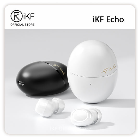 iKF Echo Wireless Bluetooth Earbuds ,Lightweight Earphones ,3D Panoramic Sound,30H Playtime,IPX4 For Sports