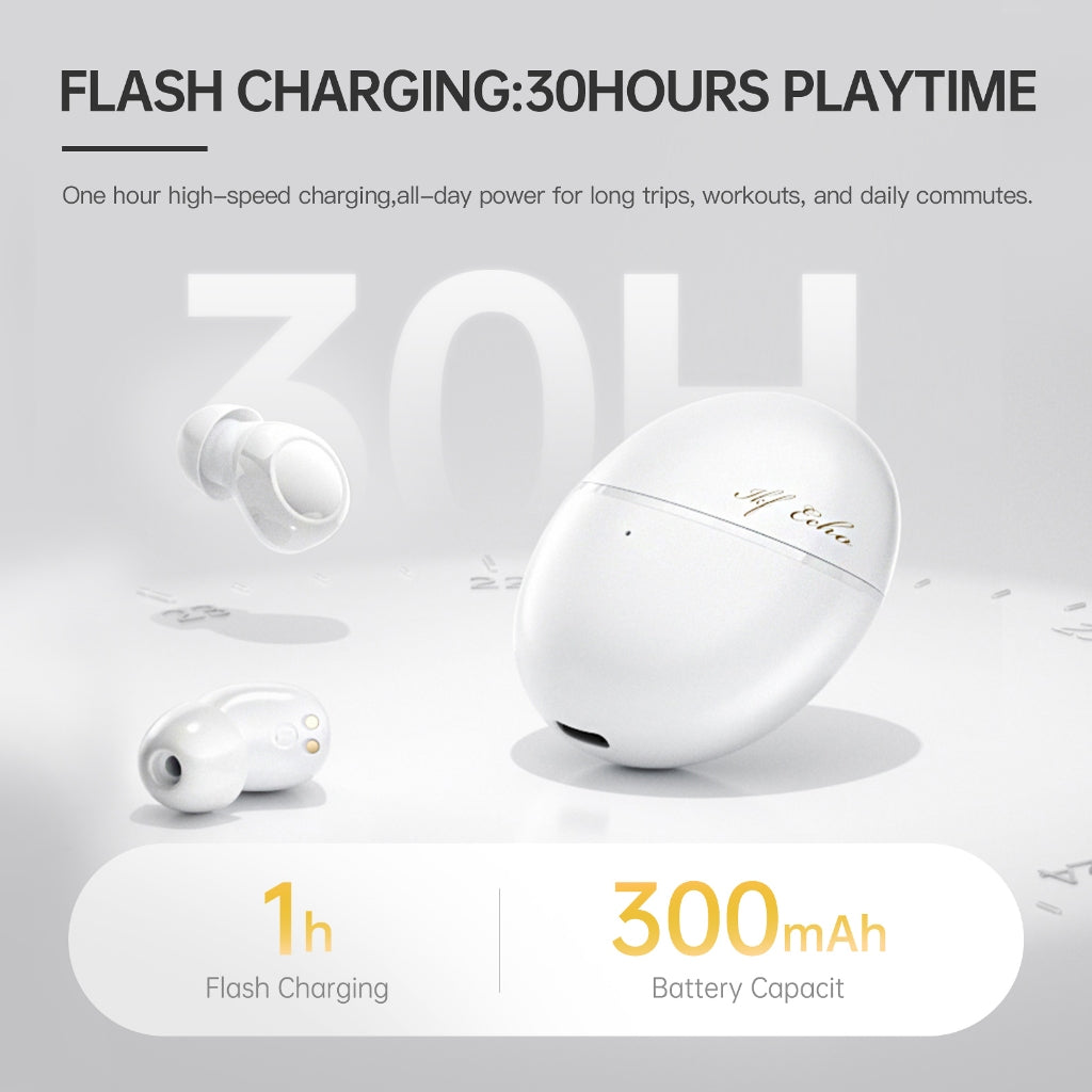 iKF Echo Wireless Bluetooth Earbuds ,Lightweight Earphones ,3D Panoramic Sound,30H Playtime,IPX4 For Sports