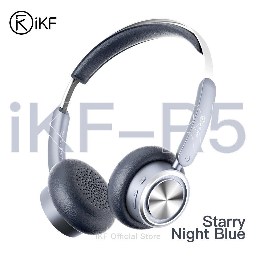 iKF R5 Retro Noise Cancelling Headphones, -35dB Hybrid ANC, 75H Playtime, Bluetooth 5.4, Spatial Audio, Low Latency Gaming Mode, Over-Ear Headphones with App & Dual Device Connection