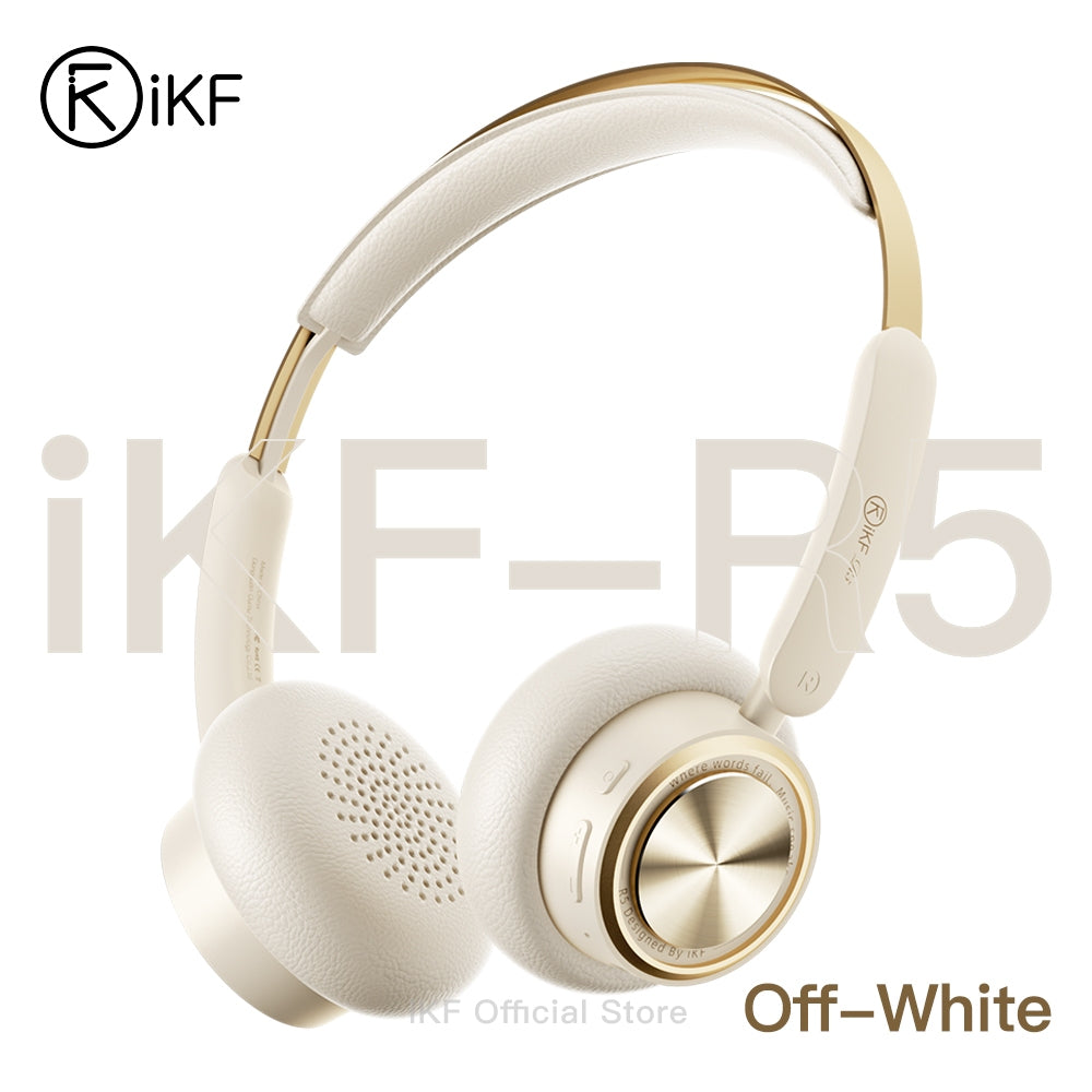 iKF R5 Retro Noise Cancelling Headphones, -35dB Hybrid ANC, 75H Playtime, Bluetooth 5.4, Spatial Audio, Low Latency Gaming Mode, Over-Ear Headphones with App & Dual Device Connection