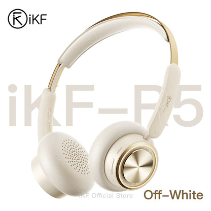 iKF R5 Retro Noise Cancelling Headphones, -35dB Hybrid ANC, 75H Playtime, Bluetooth 5.4, Spatial Audio, Low Latency Gaming Mode, Over-Ear Headphones with App & Dual Device Connection
