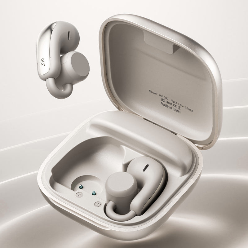 iKF C02 Open Ear Wireless Earbuds Bluetooth Ear Clip Leak Proof Sound For Sports 360 ° Spatial Sound Effect Earphones