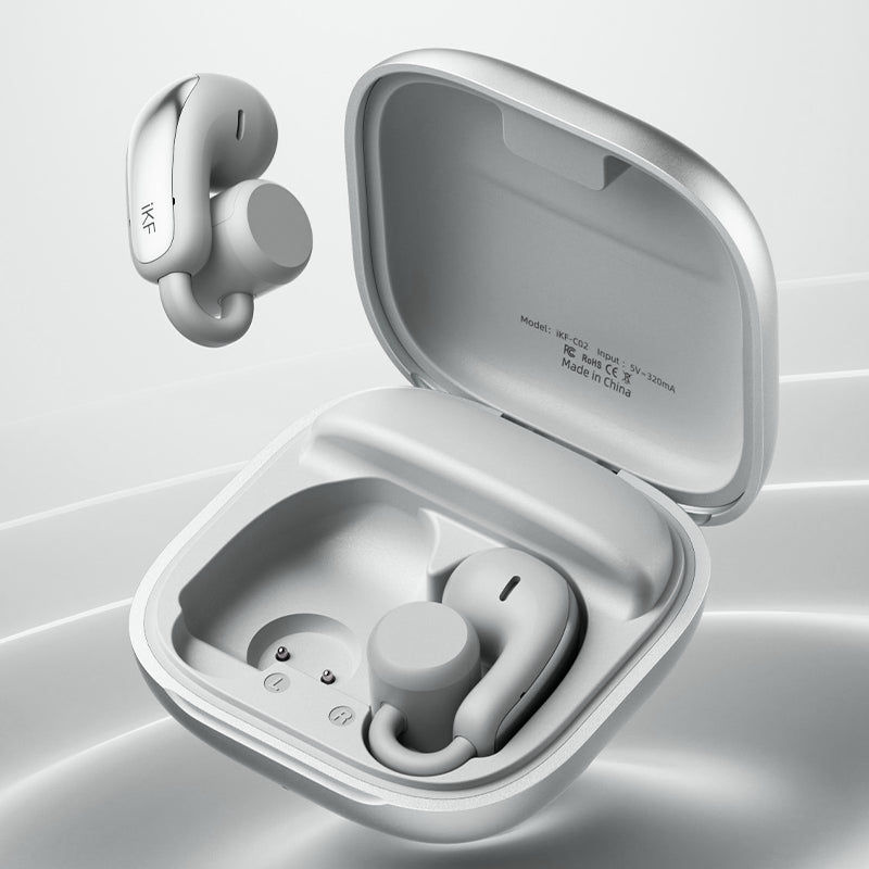 iKF C02 Open Ear Wireless Earbuds Bluetooth Ear Clip Leak Proof Sound For Sports 360 ° Spatial Sound Effect Earphones
