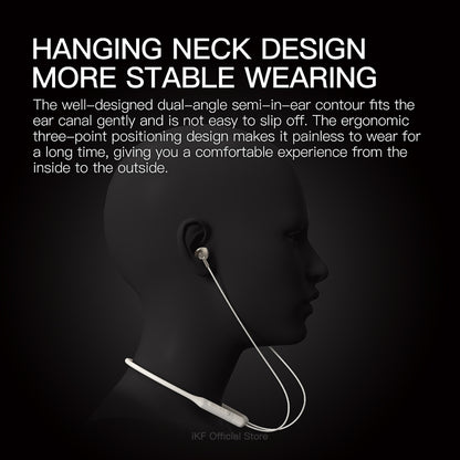 iKF W1 Wireless Earbuds Sports Neckband Bluetooth Headphones with Secure Fit, Waterproof, Low Latency Audio, ENC Mic for Clear Calls, Ideal for Running & Gym