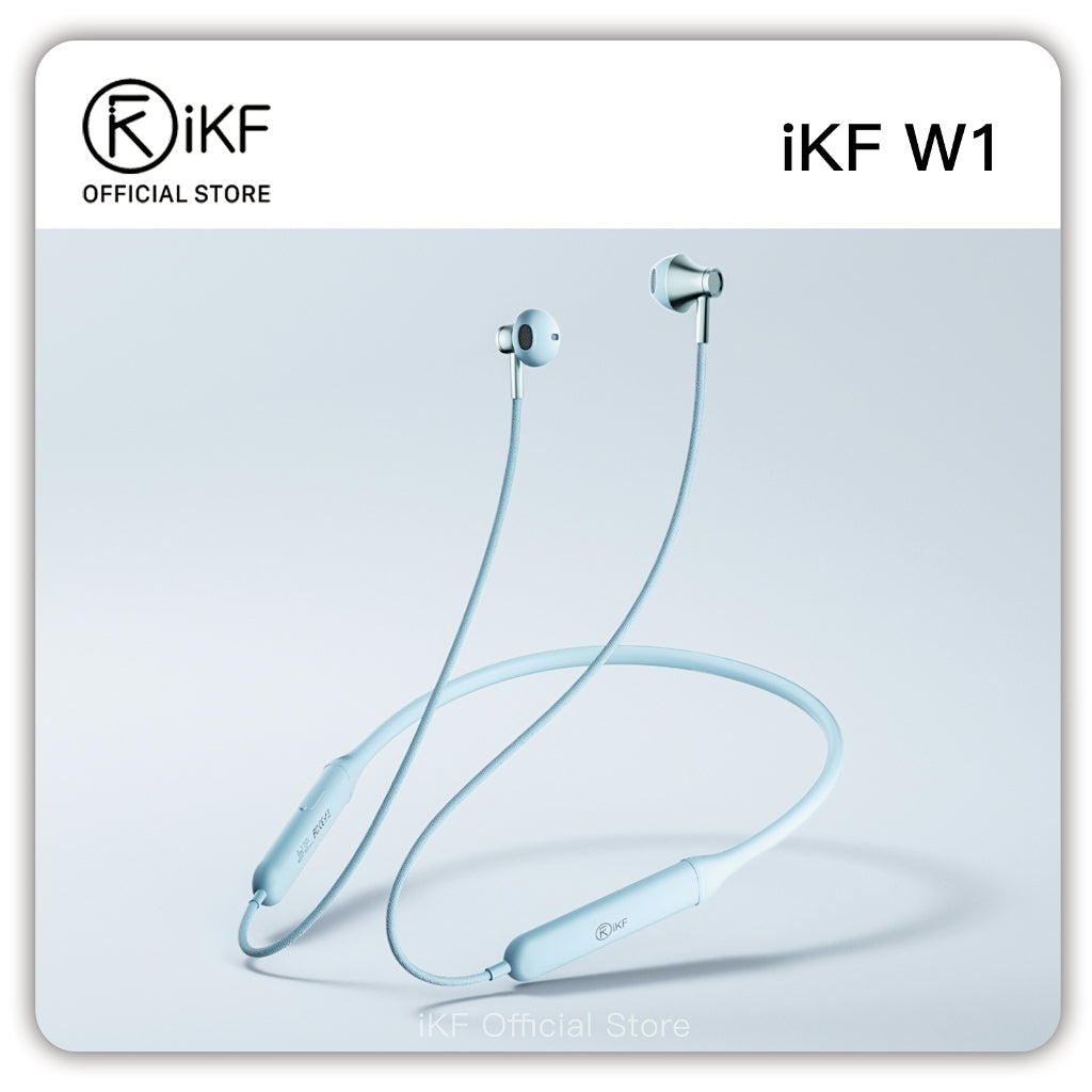 iKF W1 Wireless Earbuds Sports Neckband Bluetooth Headphones with Secure Fit, Waterproof, Low Latency Audio, ENC Mic for Clear Calls, Ideal for Running & Gym