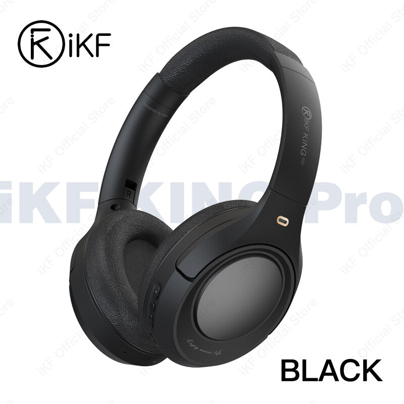 iKF King Pro- Active Noise Cancelling Bluetooth Wireless Headphone Power Bass Stereo Sound with Microphone Wired Headset Gaming Mode 125 hours Play Time for Online Class