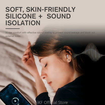 iKF Moon Pro Invisible Sleep  Wireless Earphones Noise Cancelling for Sleeping Quiet-Comfort Mini Sleep Bluetooth V5.3 Hidden Earbuds