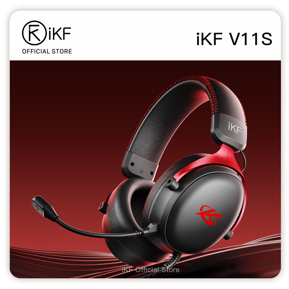iKF V11S Wired Headphones Gaming Headset 7.1 Surround Sound Effect 3.5mm and USB for iOS/Android PC