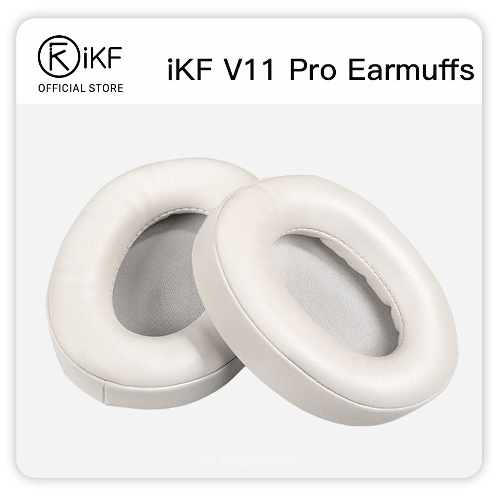 iKF V11 Pro High-end Headphones - Special Earmuffs Replaceable Ear Cushions. Soft Leather White and black.