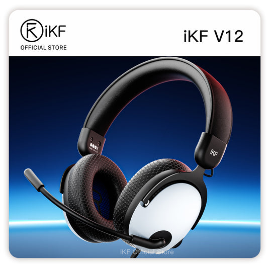 iKF V12 Gaming Headset Wired Over-Ear Headphones for 7.1 Surround Sound Compatible with Win/ PC