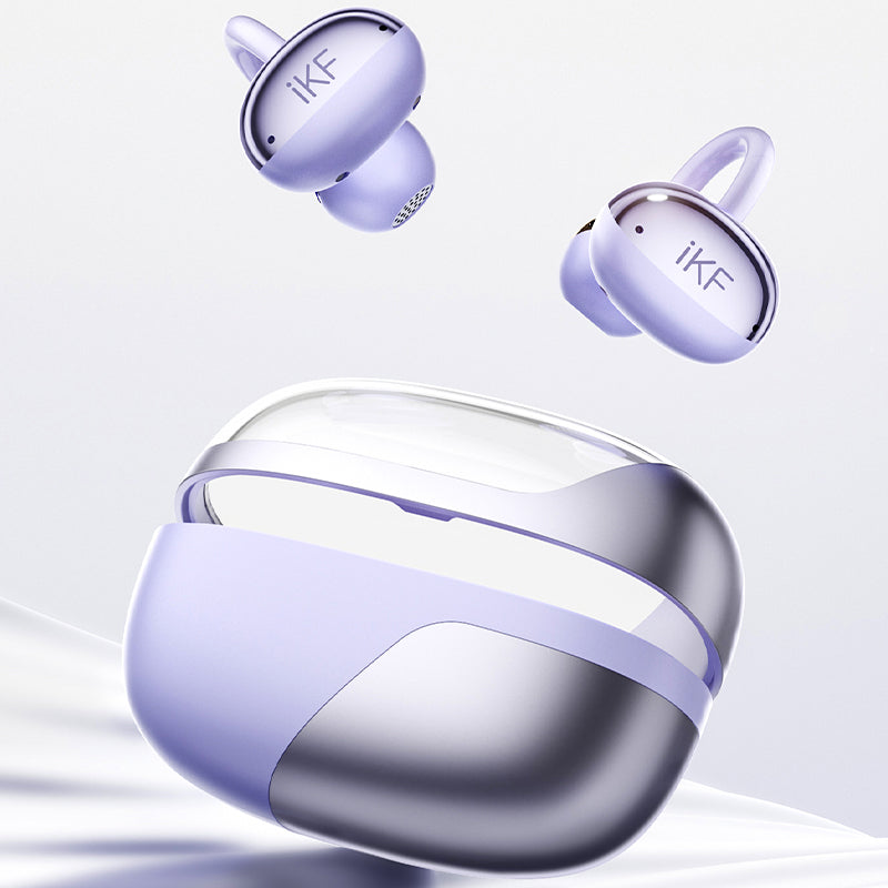 iKF C01 Open Ear Wireless Earbuds Bluetooth Earphones Stereo Sound Ear Clip 48H Battery Life IPX4 for Workout Travel
