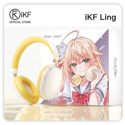 iKF Ling Wireless Bluetooth Headphones, Cartoon, Active Noise Reduction Headset, LDAC Hi-Res