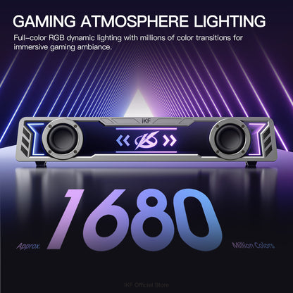 iKF A30 RGB Gaming Speakers with Bluetooth 6.0 & USB Sound Card Mode