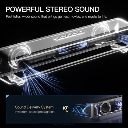 iKF A30 RGB Gaming Speakers with Bluetooth 6.0 & USB Sound Card Mode