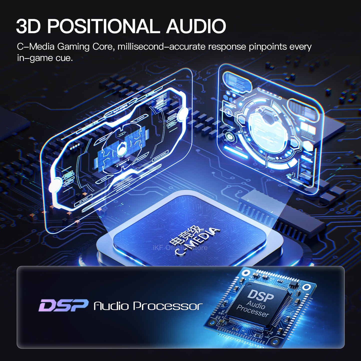 iKF A30 RGB Gaming Speakers with Bluetooth 6.0 & USB Sound Card Mode