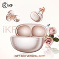 iKF Air Clip Open-Ear Wireless Earbuds, Directional Sound & ENC Noise Cancelling, 60H Playtime, Low Latency Game Mode, Touch Control, IPX5, App Control, Rose Gold