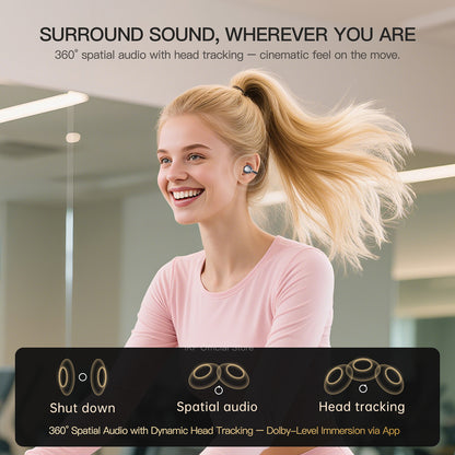 iKF Airclip Pro Open Ear Wireless Earbuds  Bluetooth 6.0 Earphones - Panoramic Sound Spatial Audio - Water and Dust Resistant - 60-hour Marathon Battery Life