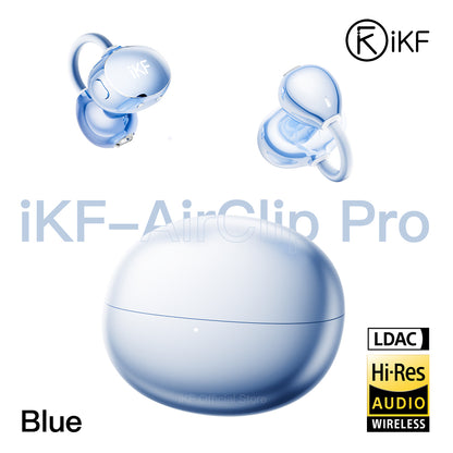 iKF AirClip Pro Open Ear Wireless Bluetooth Ear Clip Earbuds, LDAC, Spatial Audio, 60H Playback, Low Latency, Dual Mic ENC