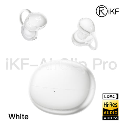 iKF AirClip Pro Open Ear Wireless Bluetooth Ear Clip Earbuds, LDAC, Spatial Audio, 60H Playback, Low Latency, Dual Mic ENC