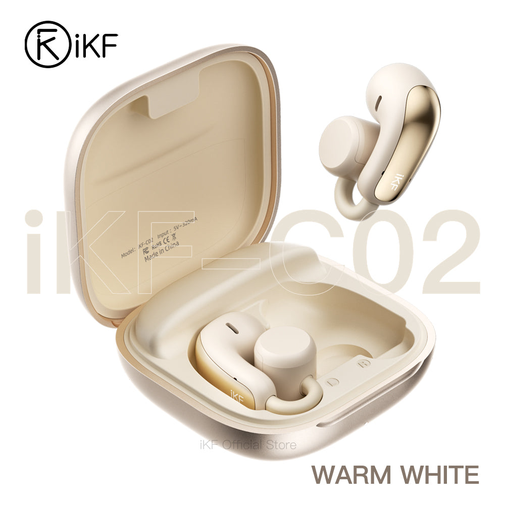 Auriculares inalámbricos iKF C02 de oído abierto con Bluetooth y clip para la oreja, a prueba de fugas, con sonido deportivo y efecto de sonido espacial de 360°. 