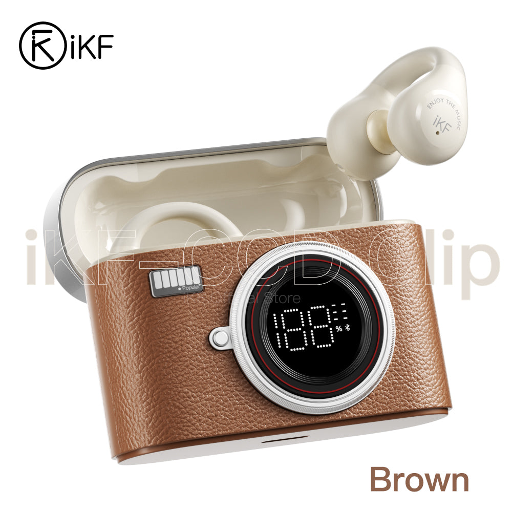 iKF CCD Clip Acavity7.0 Wireless Clip-On Earbuds Open Ear Bluetooth 5.4 Headphones with ENC Noise Cancelling HiFi Sound 12mm Drivers Directional Anti-Leak Audio 48H Battery for Sports and Calls