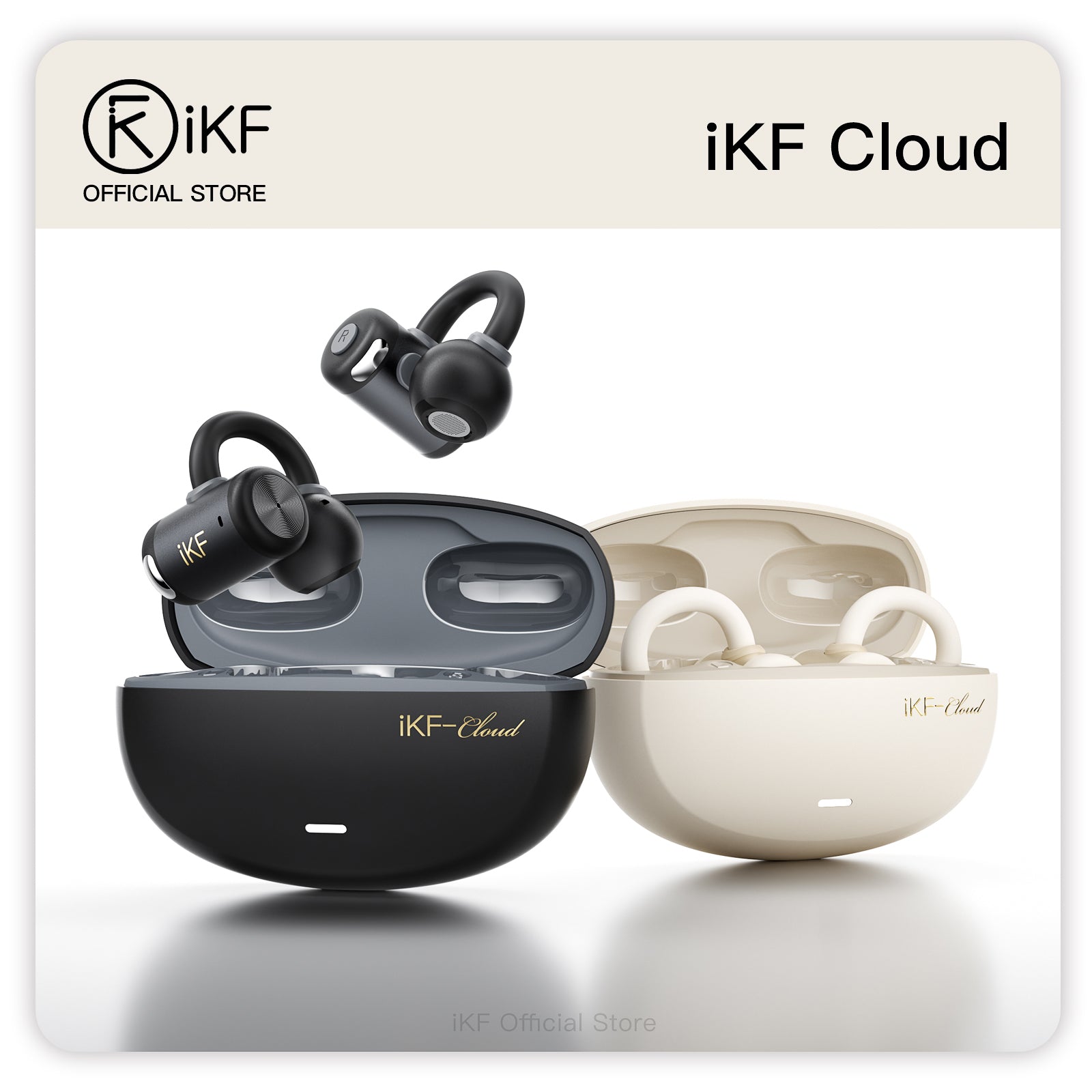 iKF Cloud Wireless Earbuds Open Ear Clip for Workout Yoga