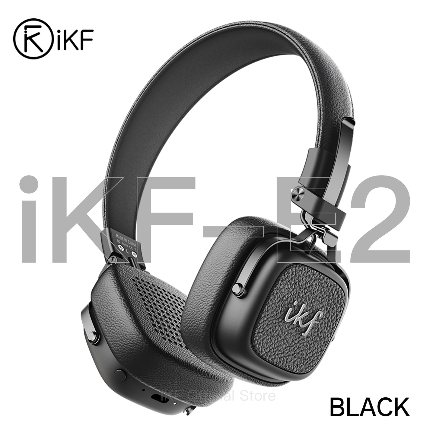 iKF E2 Retro Classic Kabelloser Bluetooth-On-Ear-Kopfhörer, faltbar, 90 Stunden Akkulaufzeit, 40-mm-Treiber, tiefer Bass, 360°-Raumklang, integriertes Mikrofon