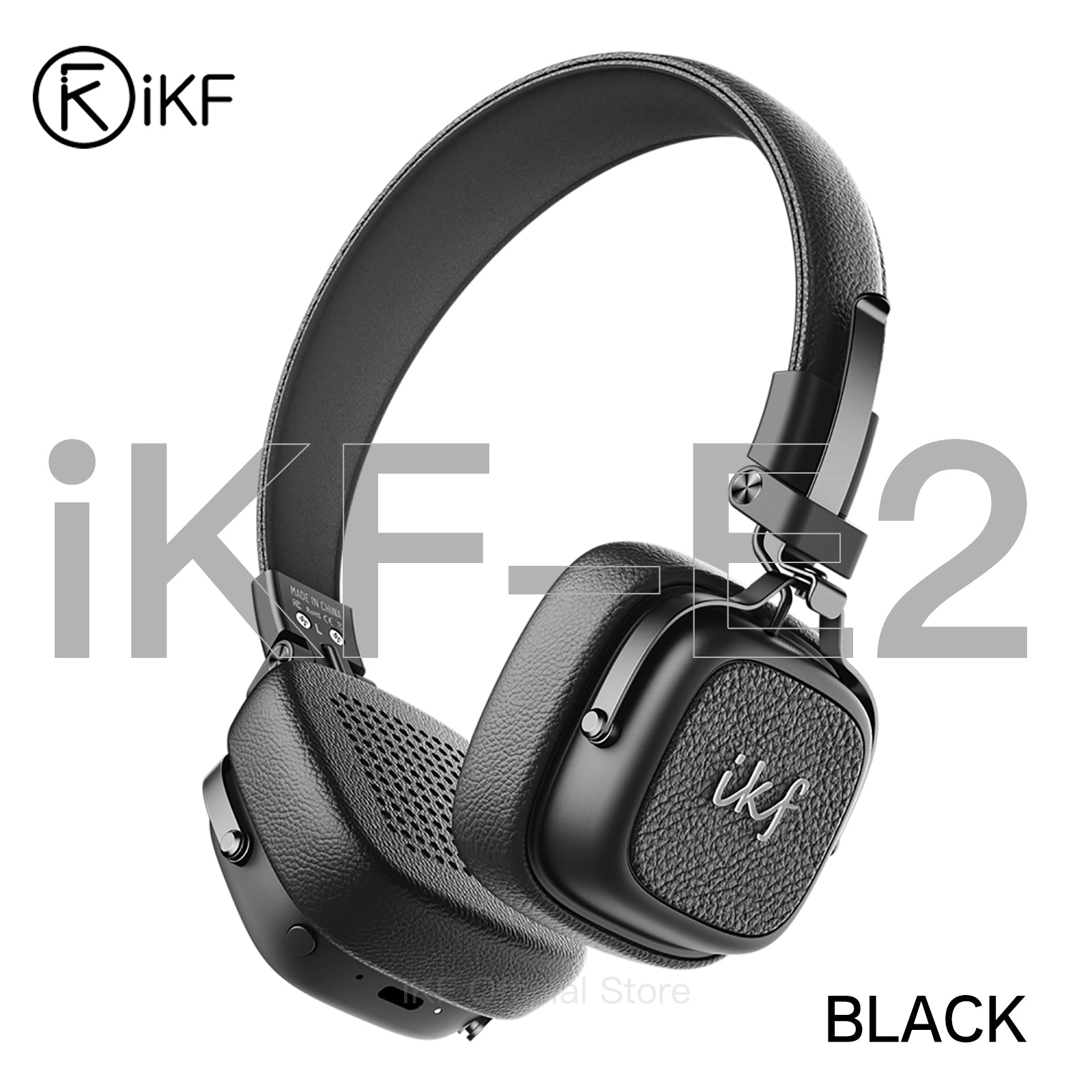 iKF E2 Retro Classic Wireless Bluetooth On-Ear Headphones, Foldable, 90H Playback, 40mm Drivers, Deep Bass, 360° Spatial Sound, Built-in Mic