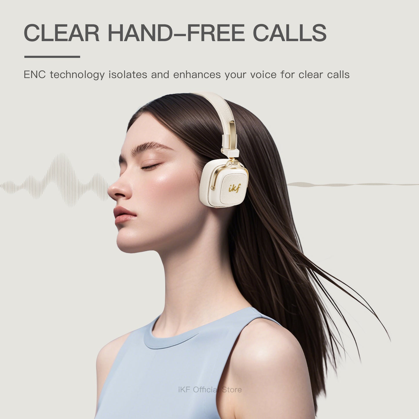 iKF E2 Retro Classic Wireless Bluetooth On-Ear Headphones, Foldable, 90H Playback, 40mm Drivers, Deep Bass, 360° Spatial Sound, Built-in Mic