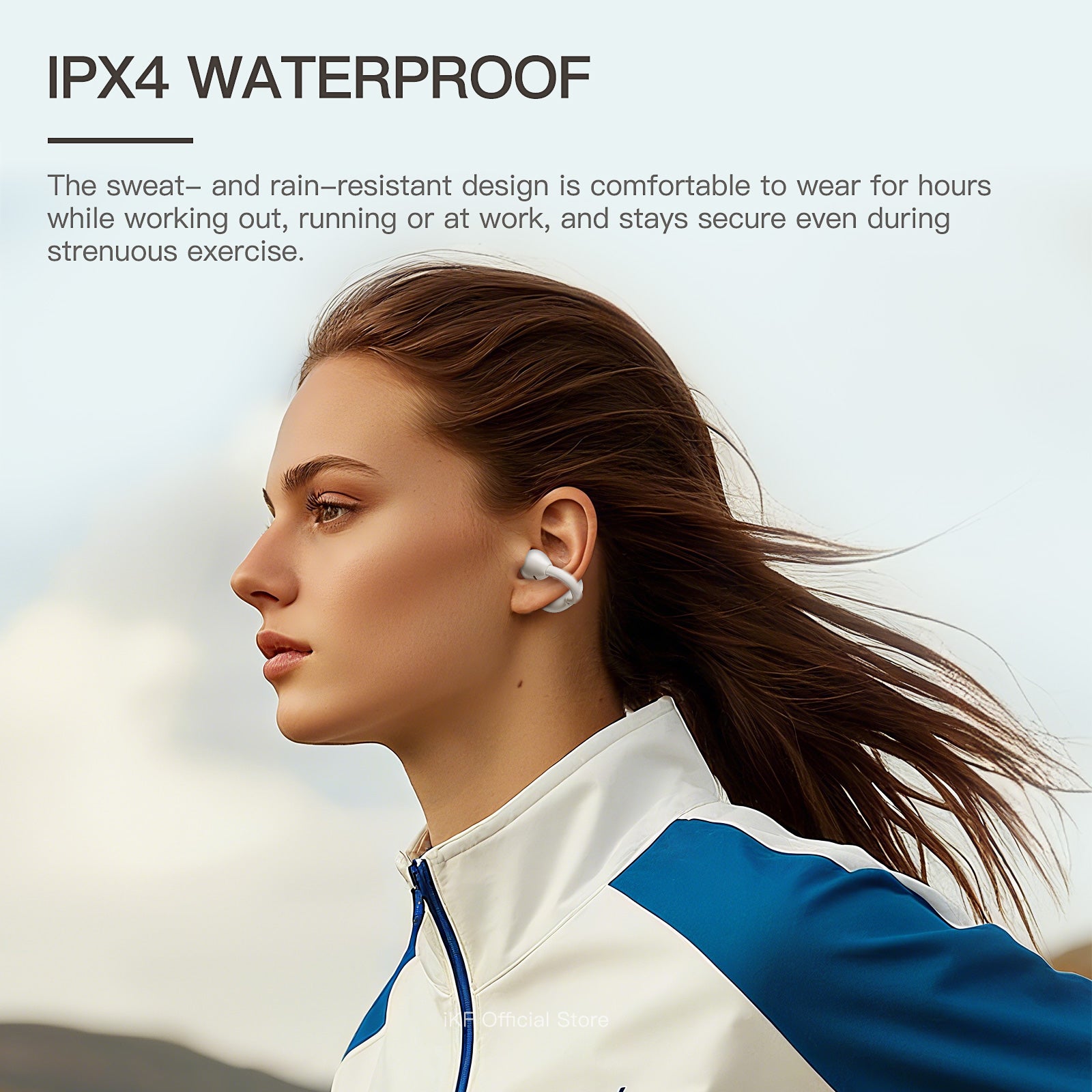 iKF Ear Clip Wireless Earbuds Open-Ear Bluetooth Earphonrs with LDAC Hi-Res Audio,Ultra-Light Ergonomic Fit